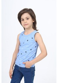 Resim Toontoy Kids Toontoy Erkek Çocuk Baskılı Atlet Mavi 