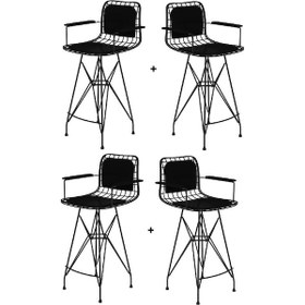 Resim Knsz masa sandalye takımı hem105zengin byzsyh 100*070 4 sandalye syhsyh kolçaklı sırt minderli 