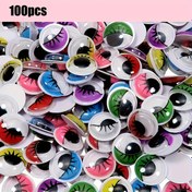 Resim 100 adet Kendinden Yapışkanlı Plastik Göz - Scrapbooking, Sanat Projeleri ve Fantezi Kostümleri için Canlı Çok Renkli Kendin Yap Stickerları, Scrapbooking Aksesuarları, Fantezi Kostüm Aksesuarları, Oyuncağa Uygun Tasarım, Dayanıklı Yapıştırıcı 