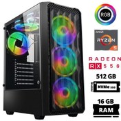 Resim Xaser XSR1025 R5-3600 16 GB 512 GB M.2 Nvme SSD 4 GB RX550 Free Dos Masaüstü Oyuncu Bilgisayarı 