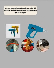 Resim 2 Kademeli Güçlü Sıcak Hava Tabancası 380 500 Isı Ayarı 