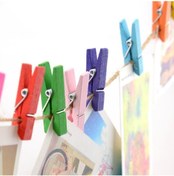Resim E Elmas Karışık Mini Ahşap Mandal 2.5 Cm 50 Adet 