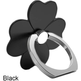 Resim GongtuShop Çiçek-Siyah Tarzı Parmak Yüzük Cep Telefonu Akıllı Telefon Standı Tutucu Cep Akıllı Yuvarlak Telefon Yüzük Şeffaf Kedi Tutucu Kalp Soketi Araç Montaj Standı (Yurt Dışından) 