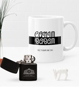 Resim Bk Gift Kişiye Özel Canım Babam Benzinli Çakmak Ve Kupa Seti-3 