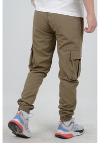 Resim Edwoxmen Erkek Slim Fit Cepli Beli Ve Paçası Lastikli İnce Spor Pantolon Yeşil Edw071-yeşil Yeşil 