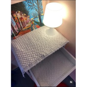Resim Kaizen Carpet Krem 55 cm Derinlik x 10 mt Boy Gold Su Taşı Detaylı Lüks Saten Kapitone Raf Örtüsü / Çekmece Örtüsü / Dolap İçi Örtü / Vintage Sınırlı Üretim Özel Seri Saten Raf Örtüsü 