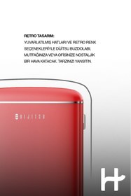 Resim Dijitsu DB120RRE 93 L Retro Kırmızı Buzdolabı 