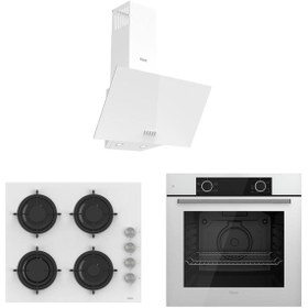 Resim Beyaz Cam Ankastre Set D087 - CS206 - XE61CB 