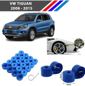 Resim Otozet - Vw Tiguan Bijon Civata Kapağı Mavi Renk 20 Adetli Set 17mm 1k06011739b9 