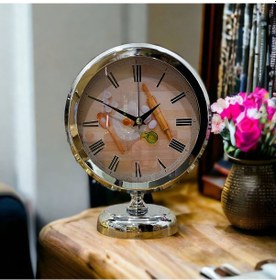 Resim Krom Metal Ofis Salon Otel Masa Saati 25*20 cm V4 Krom 