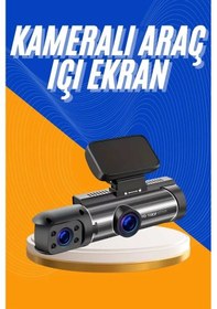 Resim Araç Kamerası Black Box Çift Kameralı Ekranlı Full Hd Sürüş Kamerası 