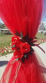 Resim Allhandmadegifts EL YAPIMI SATEN GÜL BAĞLAMA 28 CM 