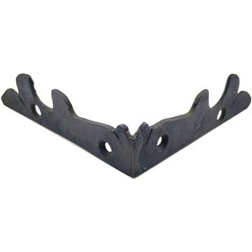 Resim Antika Tarz Dekoratif Pirinç Lale Köşe Gönye - Yan, 105x105 Mm, Oksit 