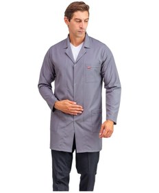 Resim Doktor Öğretmen Erkek Önlük Ara Boy Ceket Yaka - 42 Gri-6529-42 Gri 