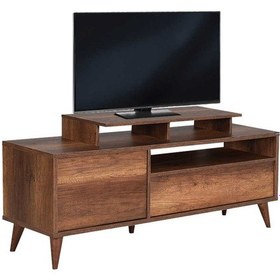 Resim Retro Wide Kapaklı Çekmeceli Tv Sehpası-Oslo Ceviz 