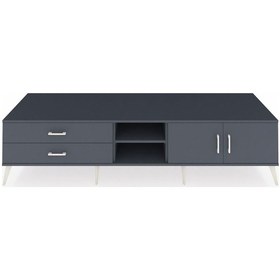 Resim Kronos Tv Ünitesi 2 Raflı 2 Çekmeceli 2 Kapaklı 220x59x51 Antrasit-antrasit Antrasıt/antrasıt - Antrasıt 