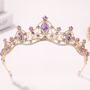 Resim 1 Adet Bohem Melek Düğün Taç Tacı, Mor ve Aksanlarla, Ayşegül Baş Şapkası, İnce Çalışma El Yakasıyla Prenses Do 