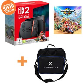 Resim Nintendo EPD N Switch 2 + Mario Kart World Özel Paket ConsoleX Taşıma Çanta Hediyeli 