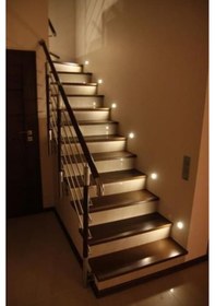 Resim 1. Kalite Yuvarlak Gün Işığı Sensörsüz Mat Krom Led Spot Basamak Armatürü Beyaz 