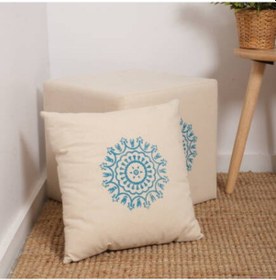 Resim İndigo Puf-mavi Baskılı 40x40x40 Cm Mavi 