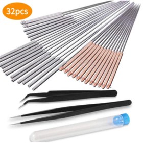 Resim Profisher 3d Yazıcı Meme Temizleme Kiti 32 Li Set 0.15/0.25/0.35/0.4/0.5mm 