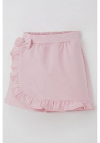 Resim Breeze Kız Çocuk Şort Etek Fiyonk Aksesuarlı Fırfırlı 6-10 Yaş, Pembe Pembe 