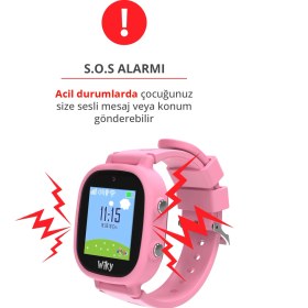 Resim Wiky Watch 5e E-Sim Kartlı Akıllı Çocuk Saati - Görüntülü ve Sesli Arama, Sesli Mesajlaşma, Gps, Sos, Güvenli Alan, Güvenli Liste, Konum Takibi (E-Sim'li) (Tüm Operatörler E-Sim) - Pembe 