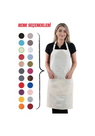 Resim Sevilya Simple Ayar Askılı Mutfak Önlüğü Bej 