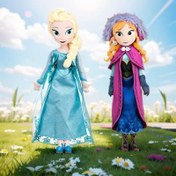 Resim Dondurulmuş Anna & Elsa Dondurulmuş Peluş Oyuncakları - Elsa Mavi & Anna Mor, Gençler İçin Canlı Oyuncaklar, İdeal Doğum Günü veya Yılbaşı Hediyesi, Peluş Oyuncaklar 