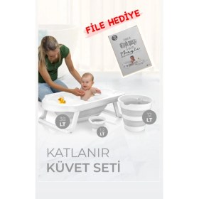 Resim Empressco Ef Ticaret Katlanır Çocuk Küveti Su Kovası ve Maşrapa Seti Akordiyon Bebek Yıkama Seti Gri - Fiyatı, Yorumları 