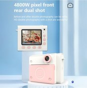 Resim Monyee Çocuklar İçin 1080p Çift Kameralı Anında Fotoğraf Basabilen Renkli Dijital Fotoğraf Makinesi, 2.8 İnç Ekran, 8x Zoom, Pembe 