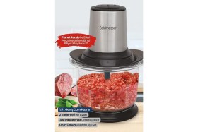 Resim Büyük Cam Hazneli, Ayarlı, 4 Bıçaklı, Paslanmaz Çelik Doğrayıcı, 1.5 Lt 