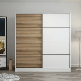 Resim Minar Kale 2 Kapaklı Sürgülü Dolap 180 cm - Beyaz/dore 210 cm 