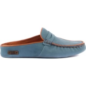 Resim Sail Lakers - Petrol Mavisi Nubuk Kadın Ev Terliği 