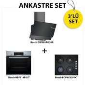 Resim Bosch Ankastre Set HBF514BS1T, POP6C6O10O, DWK65AD30R Bosch Yetkili Bayi - Bu Üründe Kurulum Zorunluluğu Vardır