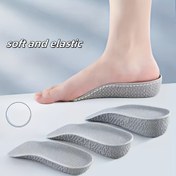 Resim 1 Çift Unisex Hafıza Köpüklü Yükseklik Artırıcı Tabanlık - Görünmez 3/4 Kısa Stil, Nefes Alabilen Şok Emici Kaymaz, Ayarlanabilir Çoklu Boyutlar, Yumuşak ve Esnek Tasarım Spor ve Günlük Ayakkabılar için, Rahat Ayakkabı İçliği, Kaydırmaz Yapı 
