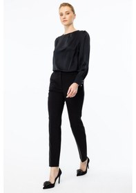 Resim Ekol Kadın Yan Cep Dar Paça Pantolon 4181 Siyah Siyah 