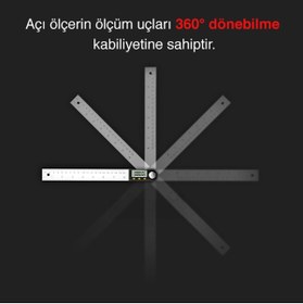 Resim Sevgift 5422-300 Dijital Açı Ölçer 30CM (360 Derece Dönebilir) 