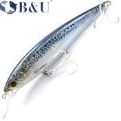 Resim B&U Premium Yüzen Minnow Tuzlu Su Balıkçılığı Yemi - Çok Eklemli Yapay Crankbait, Keskin Üçlü Kanca ile Deniz Levreği & Alabalık için, Dayanıklı ABS Malzeme, Karışık Renkler, Gerçekçi Tasarım ile Artırılmış Çekicilik, Balıkçılık Yemi 