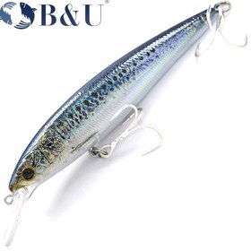 Resim B&U Premium Yüzen Minnow Tuzlu Su Balıkçılığı Yemi - Çok Eklemli Yapay Crankbait, Keskin Üçlü Kanca ile Deniz Levreği & Alabalık için, Dayanıklı ABS Malzeme, Karışık Renkler, Gerçekçi Tasarım ile Artırılmış Çekicilik, Balıkçılık Yemi 