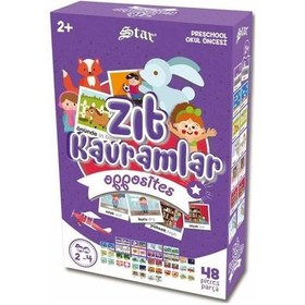 Resim Eğitici Oyun Kartları Zıt Kavramlar Eşleştirme Kartları Puzzle 