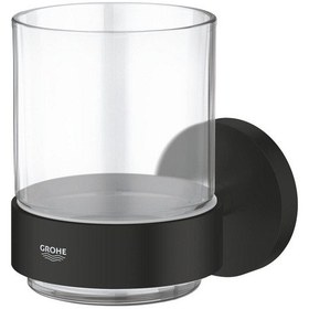 Resim Grohe Essentials Diş Fırçalık Mat Siyah - 1022562430 Siyah 