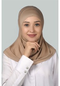 Resim Altobeh Hazır Türban Pratik Eşarp Tesettür Hijab - Namaz Örtüsü - Koyu Bej 