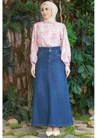 Resim 2058-denim Etek Koyu Mavi Koyu Mavi 