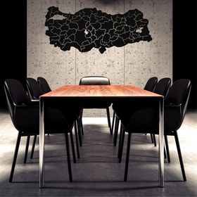 Resim Türkiye Şehir Haritası Metal Duvar Dekoru - 175x84cm / Bronz 