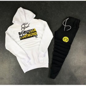 Resim AMOR MAN BORUSSİA DORTMUND KAPÜŞONLU KANGURU CEP SPOR ERKEK EŞOFMAN TAKIMI 