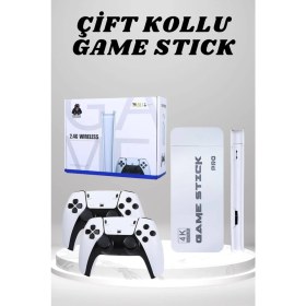 Resim Wizard 4K Hd Görüntü Kaliteli Retro Game Stick 20000 Oyunlu Çift Kollu Beyaz Game Stick 