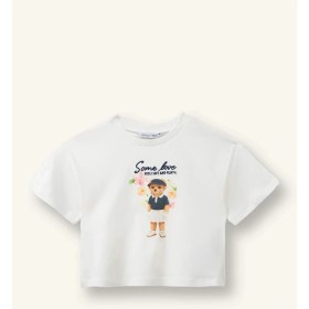 Resim DeFacto Regular Fit Ayıcıklı Penye Kısa Kollu Tişört Kız Bebek H3215A526SM 