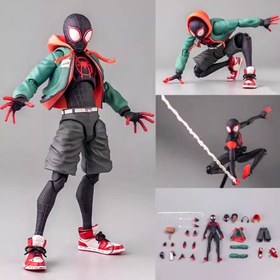 Resim Marvel Örümcek Adam PVC Koleksiyonluk Figürü - El Yapımı Süper Kahraman Modeli Çoklu Pozlarla, Yeşil Ceket ve Kırmızı Ağ Desenleri, Ev ve Ofis Dekoru için Mükemmel 