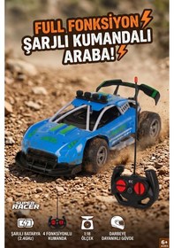 Resim Şarjlı Ve Darbeye Dayanıklı Rc Araba - Super Racer 1:18 Off-road Mavi 